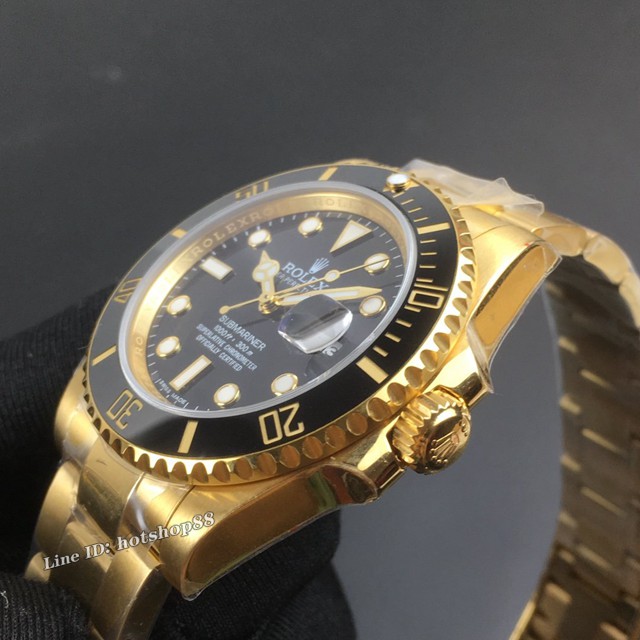 劳力士手表 Rolex间金/全金黑水鬼 超级3135机芯 Rolex高端男士腕表 gjs1696